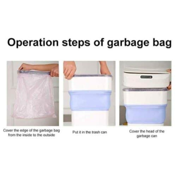 Smart Sensor Folding Trash Can Πλαστικό Καλαθάκι Μπάνιου 17.5lt με Αισθητήρα Κίνησης BS-00305 Μπλέ