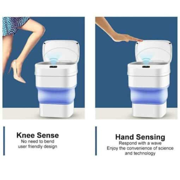Smart Sensor Folding Trash Can Πλαστικό Καλαθάκι Μπάνιου 17.5lt με Αισθητήρα Κίνησης BS-00305 Μπλέ