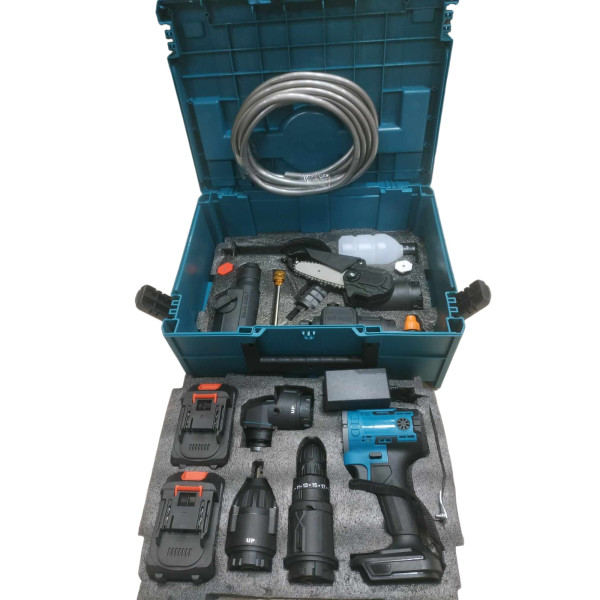 Σετ εργαλείων 2 Μπαταρίες 48V πριόνι + τρυπάνι + ψεκαστήρας + γωνιακός τροχός + μπουλονόκλειδο + πλυστικό + κρουστικό BS004
