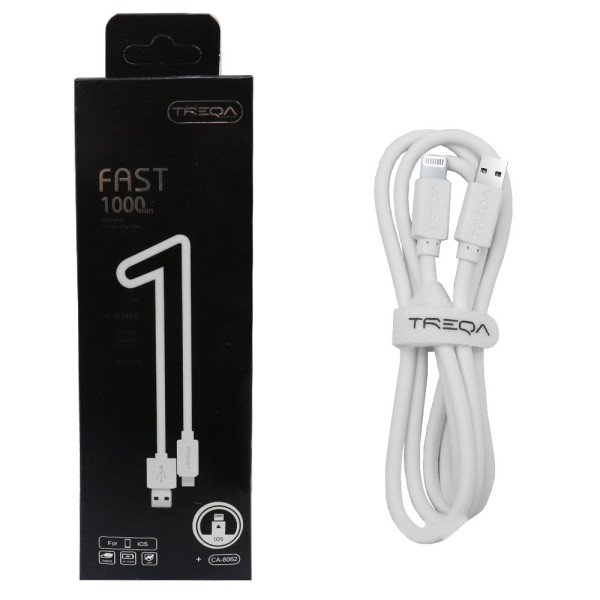 Καλώδιο Γρήγορης Φόρτισης και Μεταφοράς Δεδομένων 1m USB 3.0 σε Lightning Treqa CA-8062 Λευκό