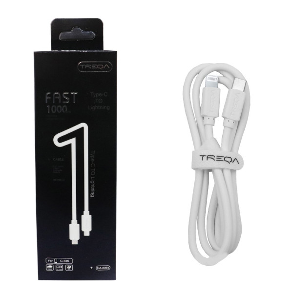 Καλώδιο Γρήγορης Φόρτισης και Μεταφοράς Δεδομένων 1m Type-c σε Lightning Treqa CA-8064 Λευκό