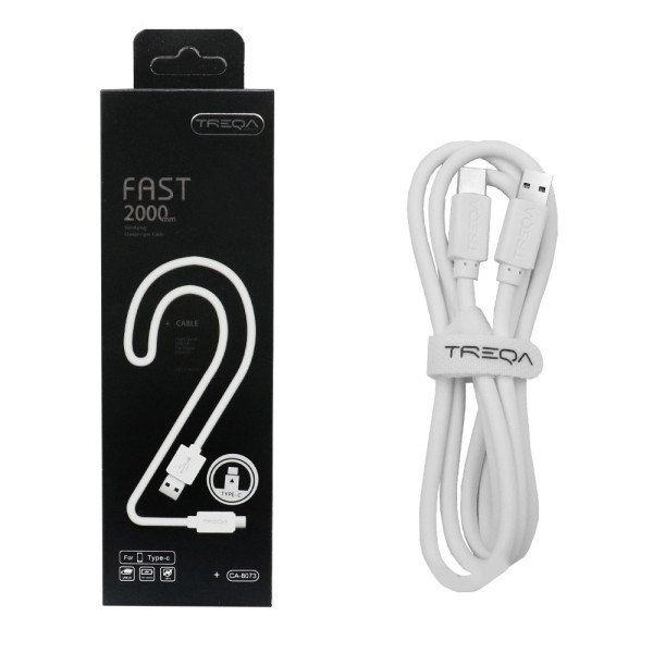 Καλώδιο Γρήγορης Φόρτισης και Μεταφοράς Δεδομένων 2m USB 3.0 σε Type-c Treqa CA-8073 Λευκό