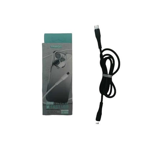 Καλώδιο Γρήγορης Φόρτισης και Μεταφοράς Δεδομένων 1m Type-c σε LIGHTNING 20W Treqa CA-8854 Λευκό, Μαύρο, Ροζ, Μωβ