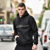 MEN'S SWEATSHIRT HOODED  CALLIGRAPHIC MOHICANS CALLIG01.BLACK