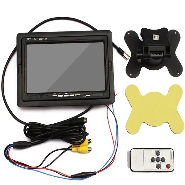 Έγχρωμο TFT LED Μόνιτορ τετραπλής οθόνης 7'' οχήματος και Τηλεχειριστήριο CAR7004F