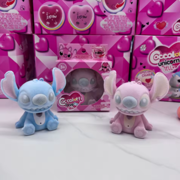 Coccolotti Love & Tell Disney Stitch & Angel Blind Box Ηχογράφηση Φωτεινό 11050-2 Ροζ