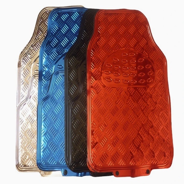 Πατάκια Αυτοκινήτου Μπροστινά και Πίσω Universal Αλουμινίου Σετ 4τμχ CY68910-002 Ασημί/Κόκκινα/Μπλε/Μαύρα