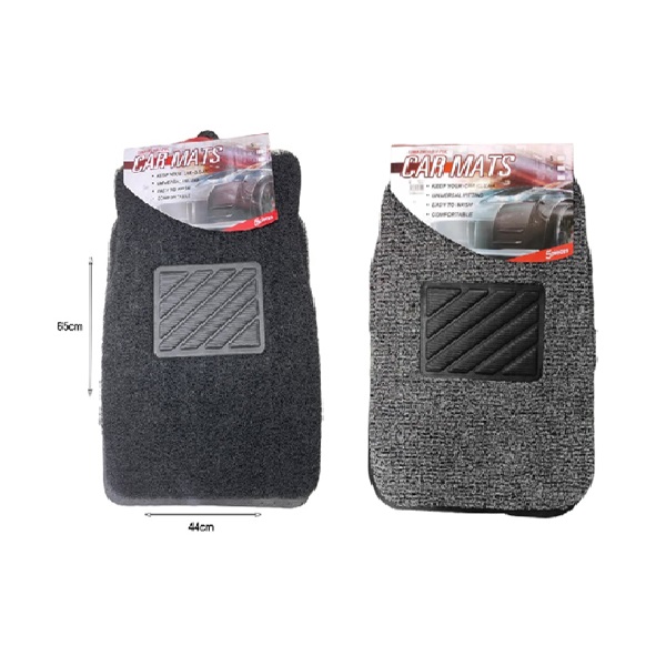 Πατάκια Αυτοκινήτου Μπροστινά και Πίσω Universal Σετ 5τμχ συρμάτινη υφή CY68910-006 Μαύρα/Γκρι