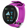 D18 Smartwatch με Παλμογράφο Μωβ