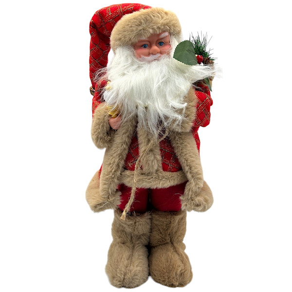 Διακοσμητικός Χριστουγενιάτικος Άι Βασίλης Mohicans 40cm με κίνηση και μουσική D2023-67