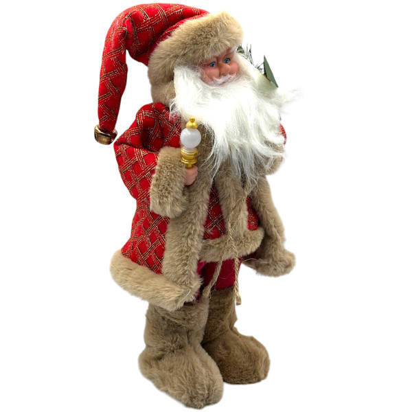 Διακοσμητικός Χριστουγενιάτικος Άι Βασίλης Mohicans 40cm με κίνηση και μουσική D2023-67