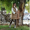 SLEEVE JACKET WITH BELT MOHICANS D8629 BEIGE