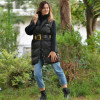 SLEEVE JACKET WITH BELT MOHICANS D8629 BLACK