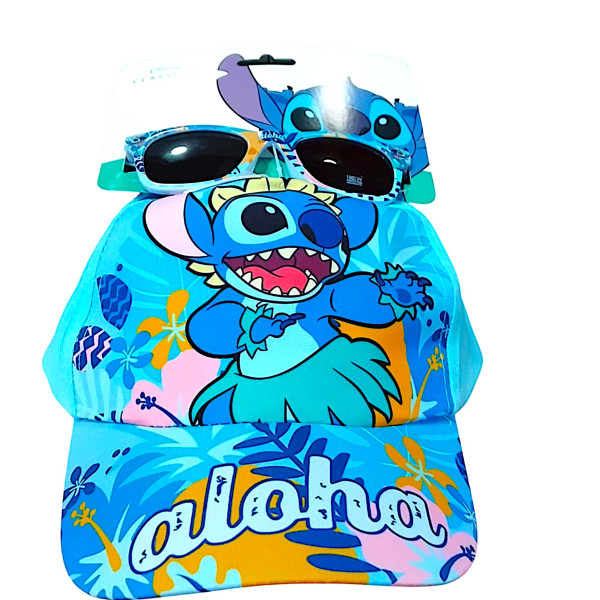 Disney Stitch Σετ Γυαλιά Ηλίου με Παιδικό Καπέλο Τζόκεϋ Για Αγόρια και Κορίτσια 2200010100 Μπλε
