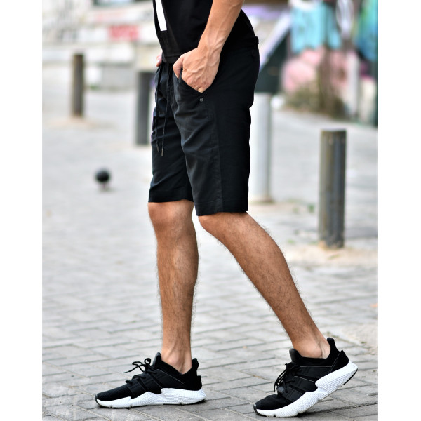 BERMUDA CHINOS LINEN MOHICANS DJ-901 BLACK