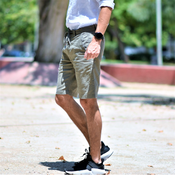 BERMUDA CHINOS LINEN MOHICANS DJ-901 GRAY