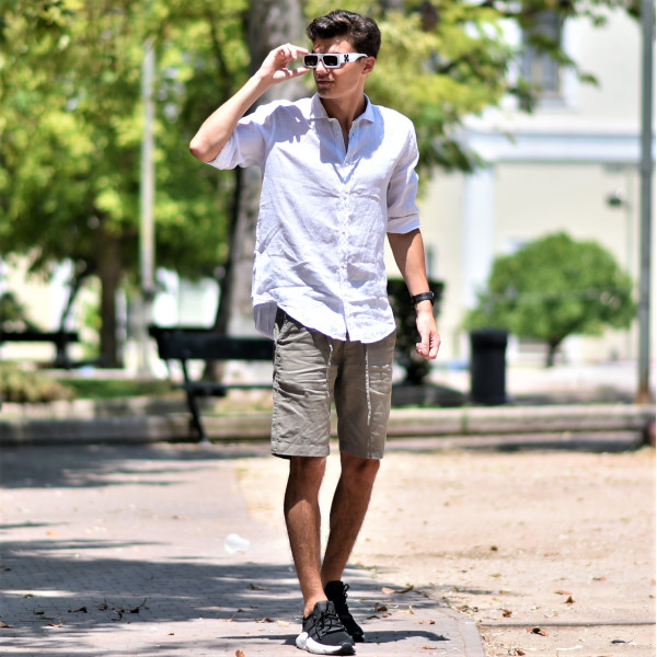 BERMUDA CHINOS LINEN MOHICANS DJ-901 GRAY