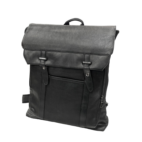 ΤΣΑΝΤΑ ΠΛΑΤΗΣ  ΔΕΡΜΑΤΙΝΗ MOHICANS DR-2006 ΜΑΥΡΟ