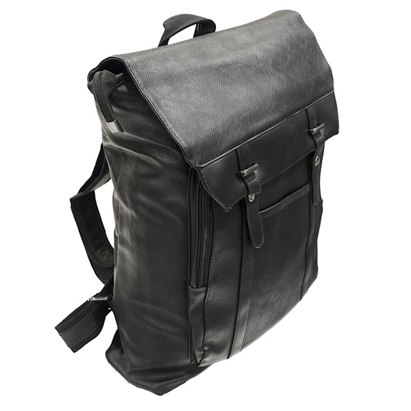 BAG BACKPACK LEATHER MOHICANS DR-2006 BLACK