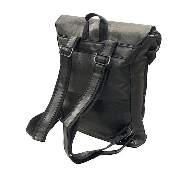 BAG BACKPACK LEATHER MOHICANS DR-2006 BLACK