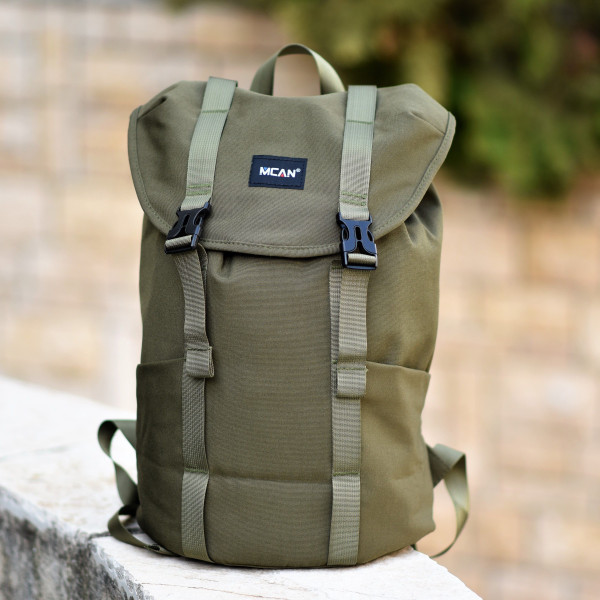 DR-2271.KHAKI ΑΝΔΡΙΚΗ ΤΣΑΝΤΑ ΠΛΑΤΗΣ ΚΑΜΒΑΣ MOHICANS