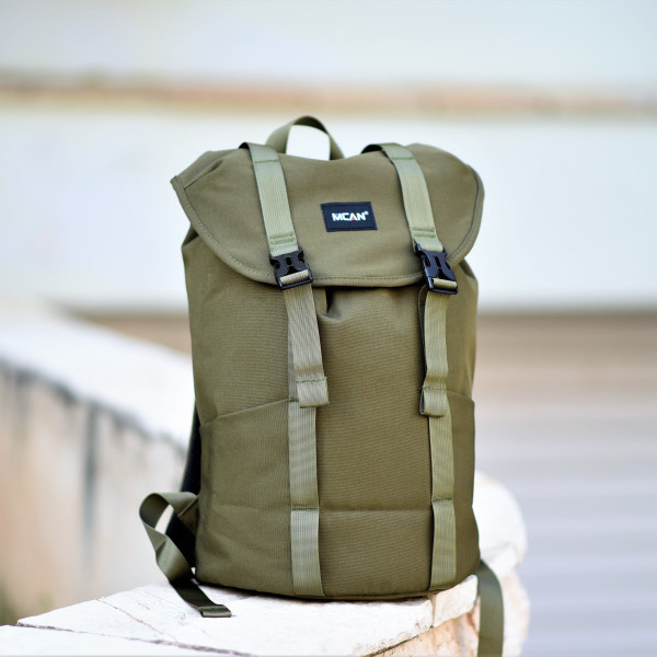 DR-2271.KHAKI ΑΝΔΡΙΚΗ ΤΣΑΝΤΑ ΠΛΑΤΗΣ ΚΑΜΒΑΣ MOHICANS