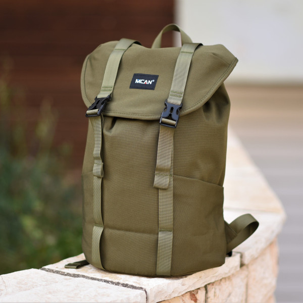 DR-2271.KHAKI ΑΝΔΡΙΚΗ ΤΣΑΝΤΑ ΠΛΑΤΗΣ ΚΑΜΒΑΣ MOHICANS