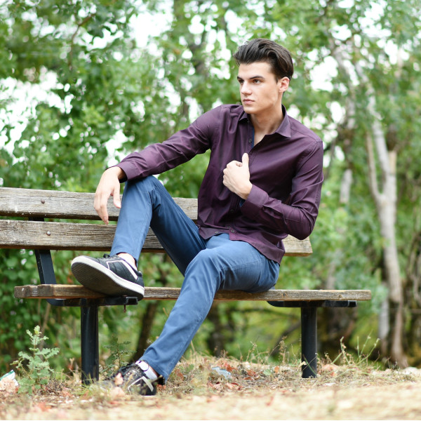 MEN'S TROUSERS CHINOS MOHICANS DS121-2 BLUE