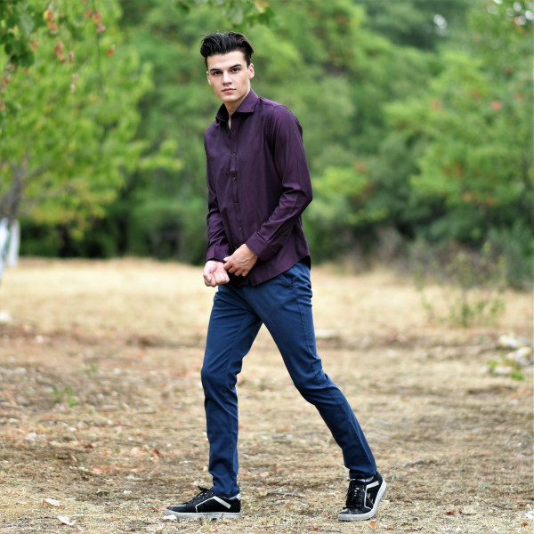 MEN'S TROUSERS CHINOS MOHICANS DS121-2 BLUE