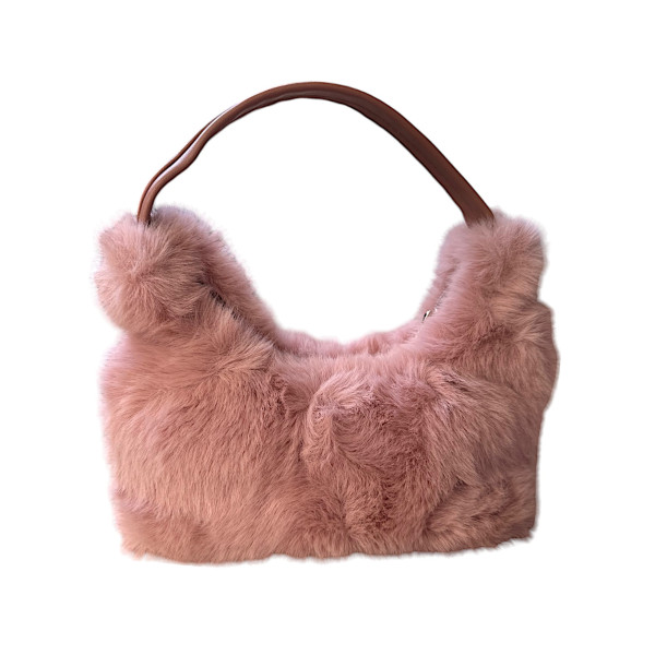 Women's fur shoulder and handbag Mohicans DW33 Pink