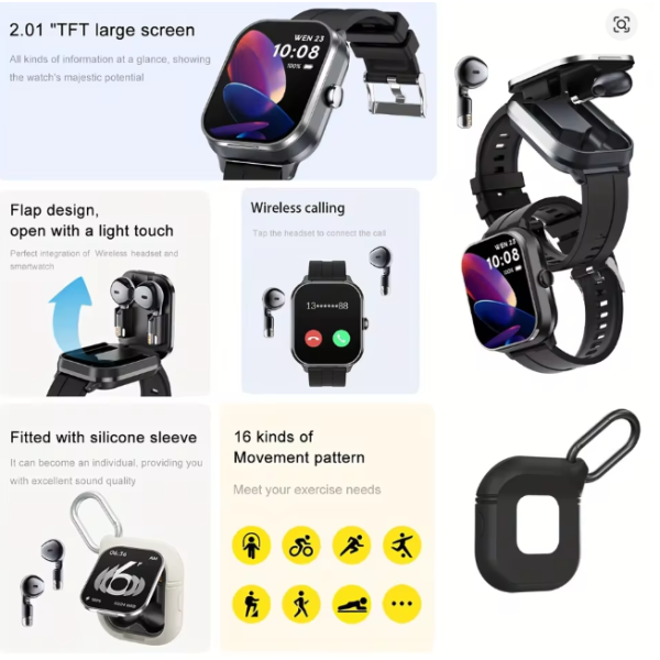 Έξυπνο Ρολόι με Ενσωματωμένα Ασύρματα Ακουστικά – 2 σε 1 Τεχνολογία