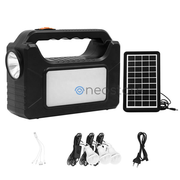 Αυτόνομο Ηλιακό Σύστημα Φωτισμού με 3 Λάμπες και Φακό με Διάρκεια έως 25 ώρες EP-392