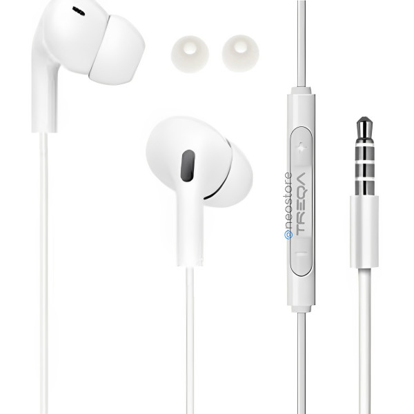 Ακουστικά Κινητού Handsfree In-ear με Βύσμα Jack 3.5mm Treqa EP-755 Λευκό