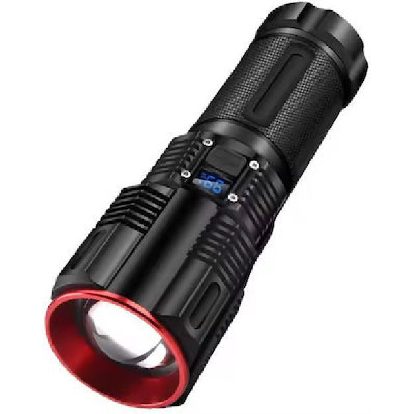 Επαναφορτιζόμενος φακός led με zoom - μεγάλη αυτονομία και εμβέλεια έως 1000 μέτρα 2211 Μαύρο