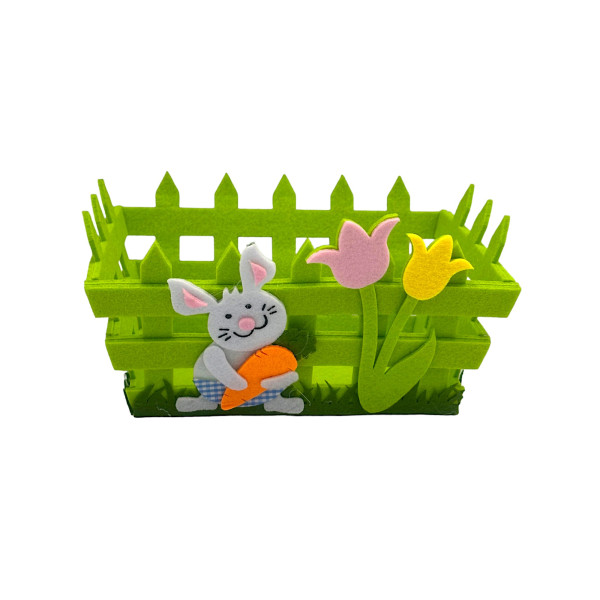 Πασχαλινό Καλάθι Τσόχινο περίφραξη κουνελάκι FHJ-113-040 Πράσινο