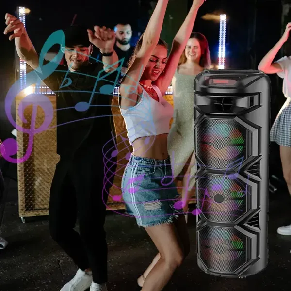 Φορητό Ηχείο Bluetooth 3×8” με μικρόφωνο και τηλεχειριστήριο ZQS-8301 Μαύρο