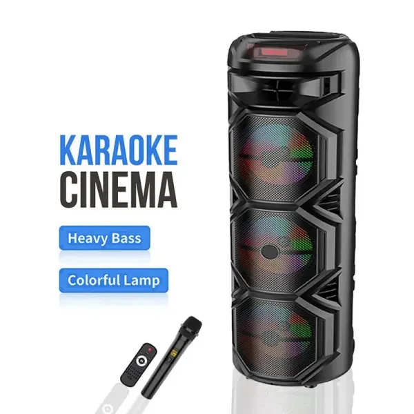 Φορητό Ηχείο Bluetooth 3×8” με μικρόφωνο και τηλεχειριστήριο ZQS-8301 Μαύρο