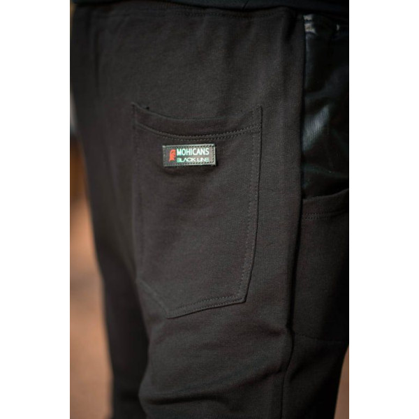 MEN'S BOTTOMS SWEATSHIRT LEATHER POCKETS MOHICANS BOTT102 BLACK