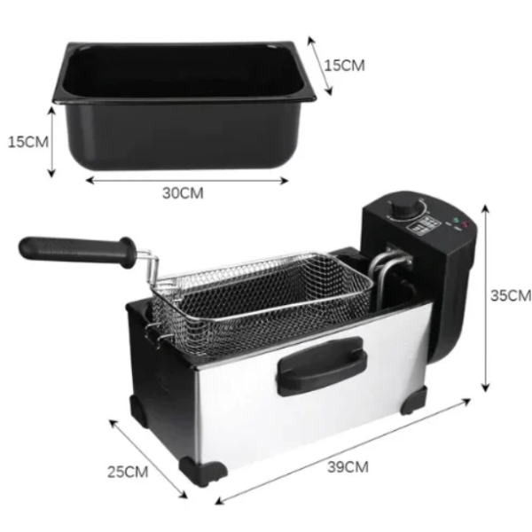 Φριτέζα Λαδιού με Αποσπώμενο Κάδο 2000W 3.5lt RAF R.5299 Ασημί