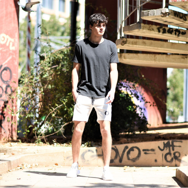 FT-301.WHITE MEN'S SHORTS MOHICANS