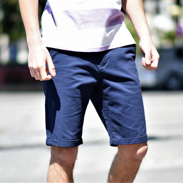 FT-304.BLUE MEN'S BERMUDA CHINOS MOHICANS