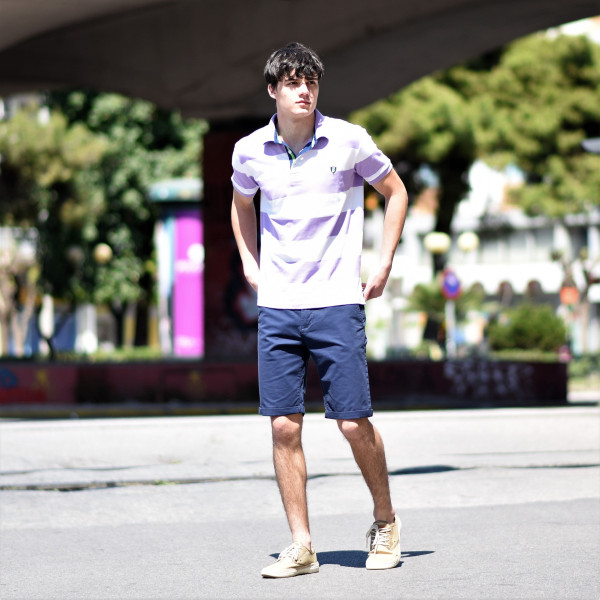 FT-304.BLUE MEN'S BERMUDA CHINOS MOHICANS