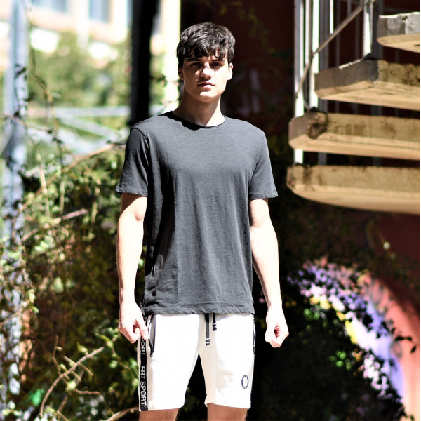 ΑΝΔΡΙΚΗ ΜΠΛΟΥΖΑ T-SHIRT ΛΑΙΜΟΣ ΜΟΝΟΧΡΩΜΗ MOHICANS FT-600.BLACK