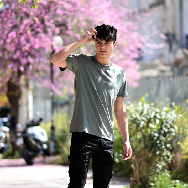 MEN'S T-SHIRT NECK COLOR MOHICANS FT-600.KHAKI