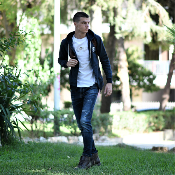 ΑΝΔΡΙΚΟ ΠΑΝΤΕΛΟΝΙ JEANS ΜΕ ΣΚΙΣΙΜΑΤΑ MOHICANS FT636 ΜΠΛΕ