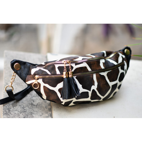 WOMEN'S BUM BAG PURSE LEATHER MOHICANS G159 GIRAFEE