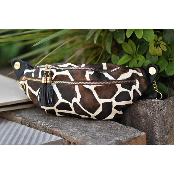 WOMEN'S BUM BAG PURSE LEATHER MOHICANS G159 GIRAFEE