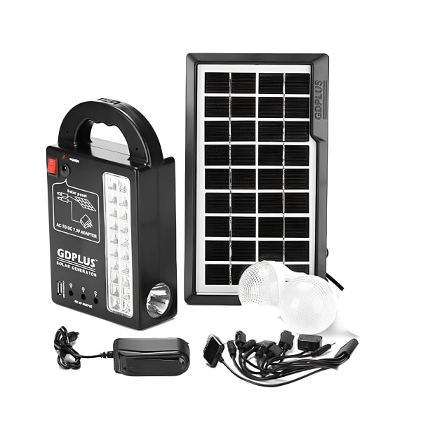 Ηλιακό Σύστημα Φωτισμού με 3 LED Λάμπες - LED Φακό και Ηλιακό Πάνελ GD-999