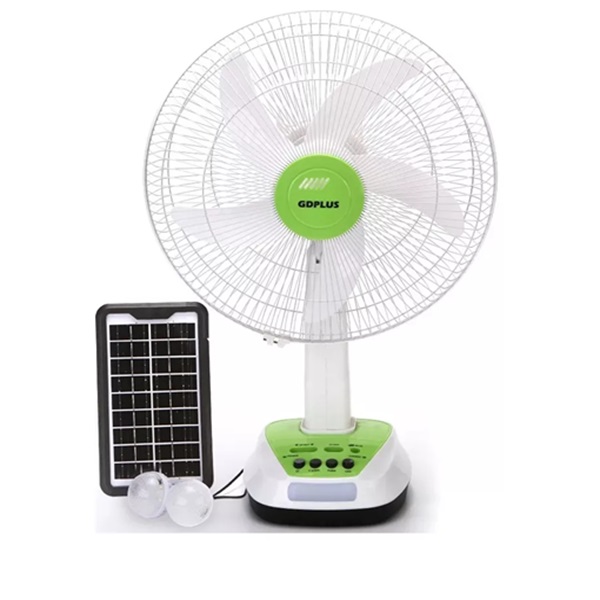 Επαναφορτιζόμενος ανεμιστήρας 16" με ηλιακό πάνελ και δύο ταχύτητες GD-FS16 – λευκό