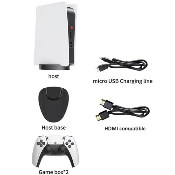 Andowl Κονσόλα Παιχνιδιών 4Κ 2.4G Ασύρματη με 2 Τηλεχειριστήρια GSP5  Λευκό Μαύρο